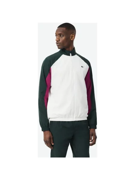 Dres Lacoste Sport Printed Colour-Block ciemnozielony bordowy XS biały