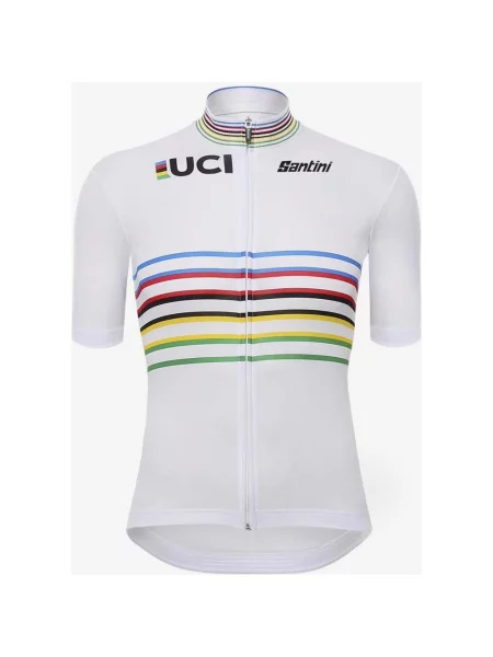 Koszulka rowerowa Santini x UCI Official World Champion Master Krój Slim XXS biały