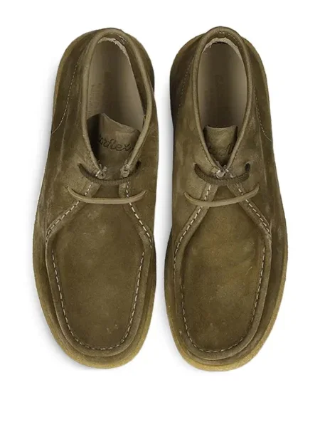 Botine Astorflex cu șireturi din piele de căprioară verde