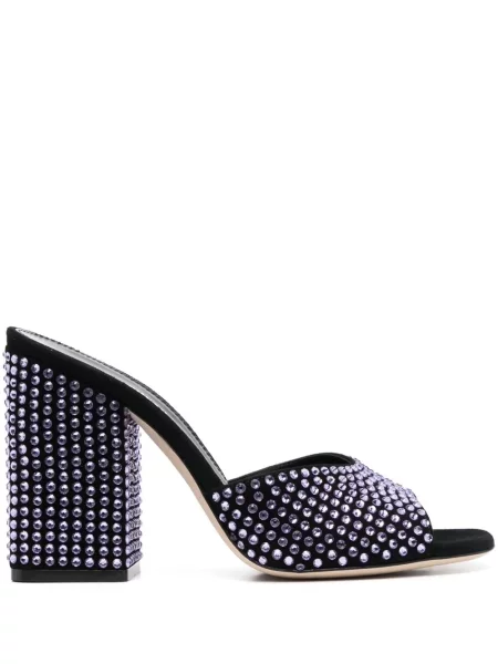 Sandale Paris Texas de cristal negru