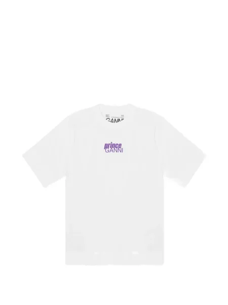 Tricou Ganni cu autograf alb