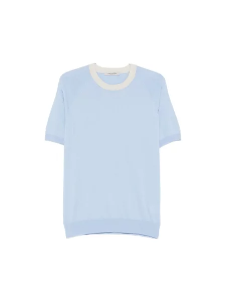 Sweter La Fileria z krótkim rękawem niebieski