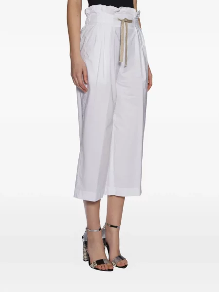 Pantaloni cu șnur Dondup cu volane cu cordon alb