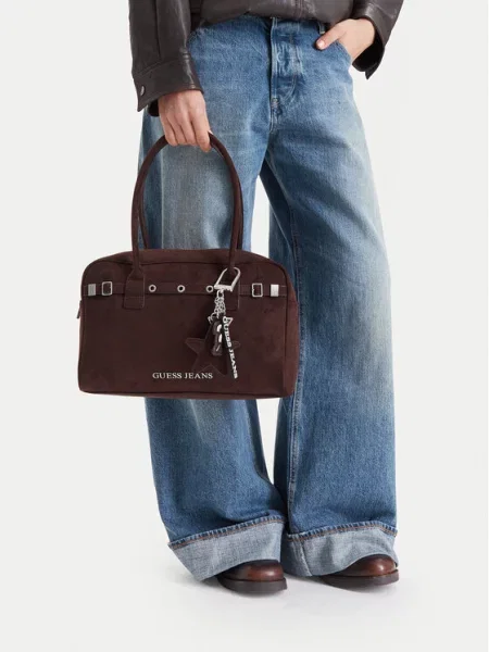 Τσάντα Guess Jeans Σκούρο καφέ