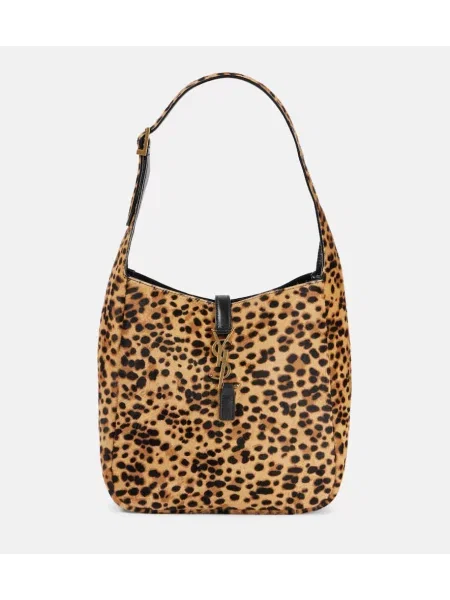 Usnjena torbica Saint Laurent rjava