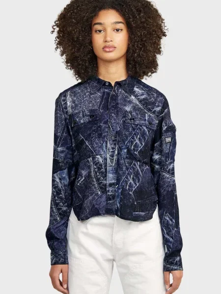 Сорочка G-star Raw з принтом синя