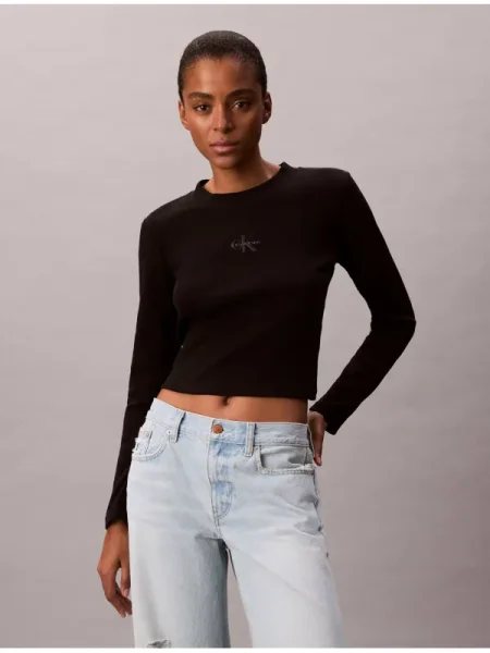 Calvin Klein Jeans Bluză | Cropped Fit negru