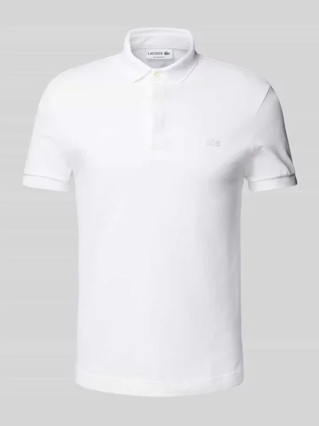 Koszulka polo o kroju regular fit z mieszanki bawełny Lacoste biała
