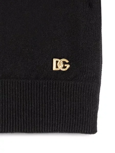 Kašmírový šál Dolce & Gabbana s autogramem černý