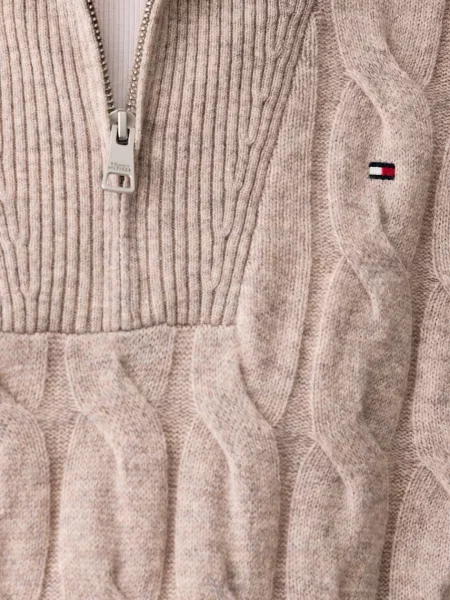 Tommy Hilfiger пуловер дамски от вълна бежово
