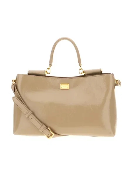 Torebka Dolce And Gabbana skórzana beżowa