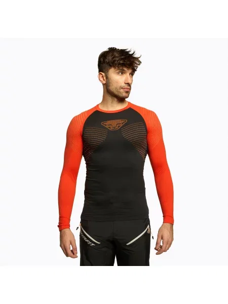 Tricou termic DYNAFIT Speed Dryarn LS pentru bărbați negru-roșu negru