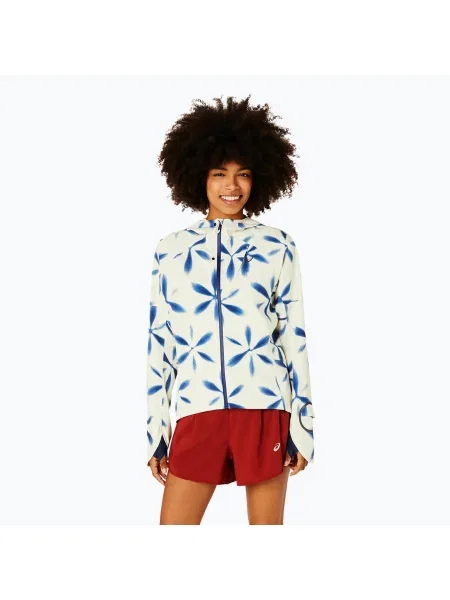 Jachetă de alergare pentru femei ASICS Metarun Shibori Waterproof birch / blue expanse albastru