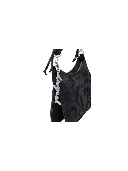 Desigual Ročna torba Romeo Floral Total Bl črna