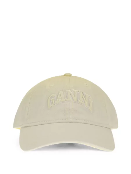 Șapcă Ganni cu broderie galben