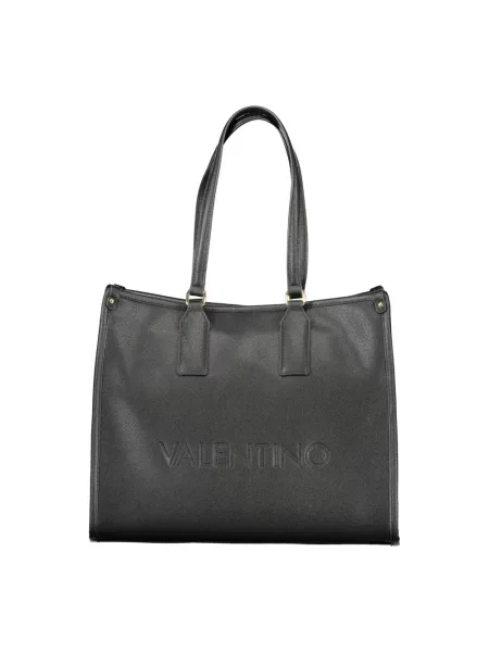 Lniana torebka Valentino Bags czarna