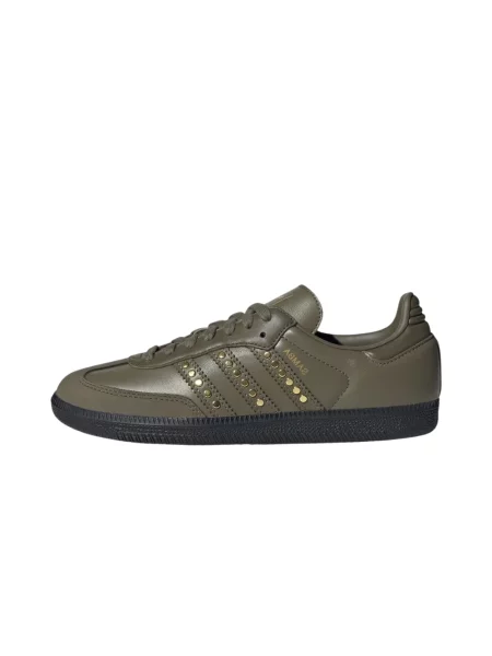 Sneakersy Adidas Samba skórzane w paski z ćwiekami zielone