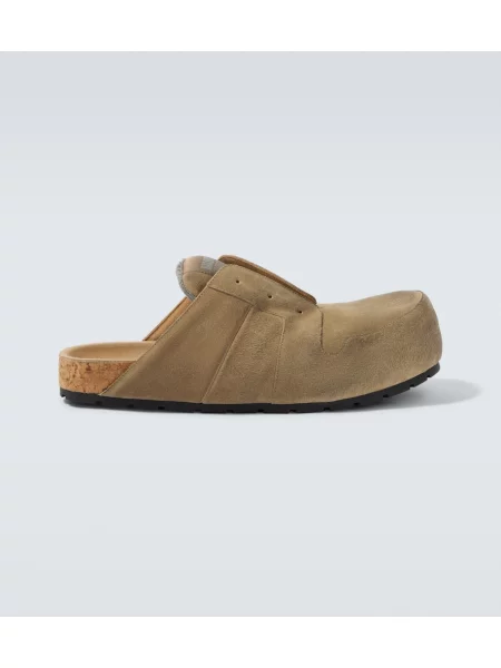 Klapki mules Balenciaga zamszowe beżowe