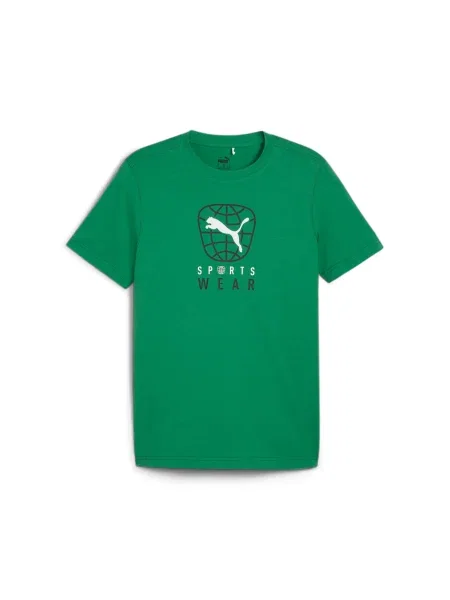 PUMA Tricou funcțional verde / negru alb