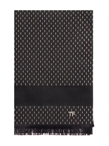 Копринен шал Tom Ford черно