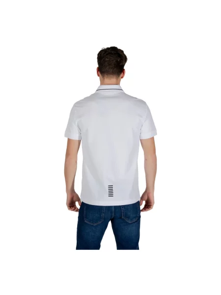 Koszulka polo Ea7 Emporio Armani z nadrukiem biała