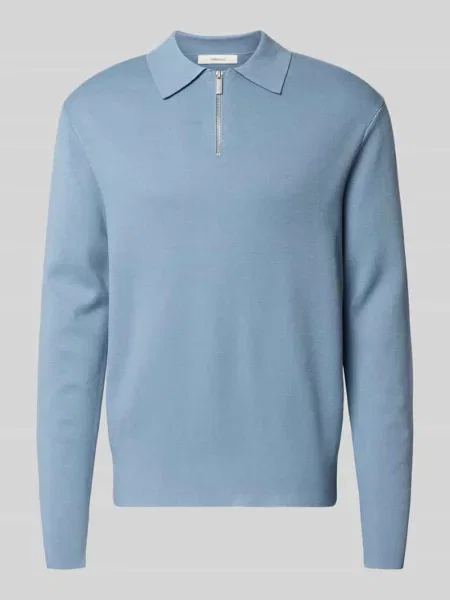 Sweter o kroju relaxed fit z mieszanki model ‘TELLER’ Selected Homme błękitny