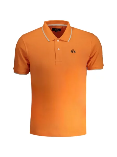 Tricou polo La Martina cu broderie portocaliu