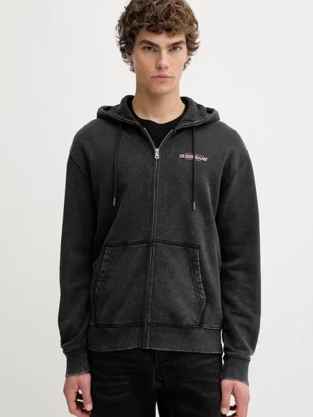 Bombažen pulover Guess Jeans siva