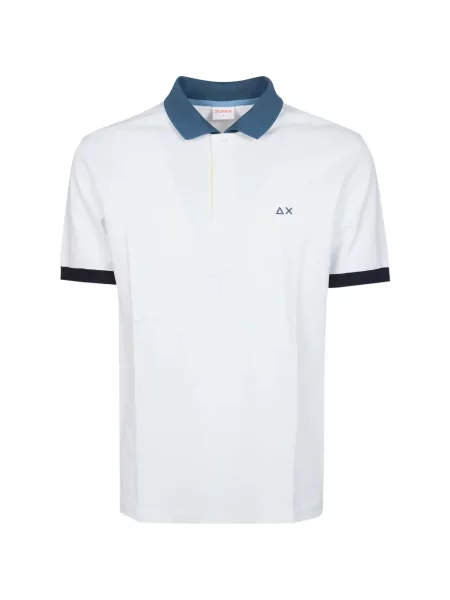 Gulerat tricou polo Sun68 alb