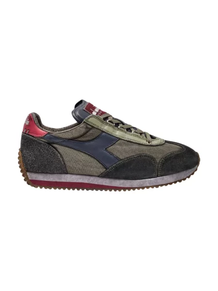 Sneakersy Diadora skórzane z kamieniami szare