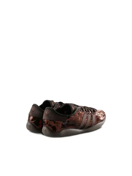 Satynowe sneakersy Adidas z cekinami brązowe