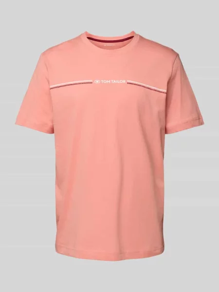 T-shirt o kroju regular fit z czystej bawełny z nadrukiem z logo Tom Tailor