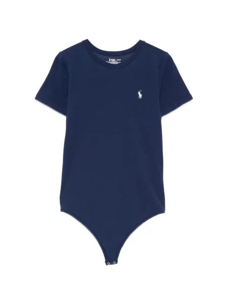 Bikini Polo Ralph Lauren cu dungi cu broderie albastru