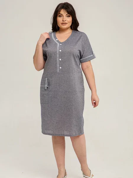 Лляна Сукня міді All Posa сірий