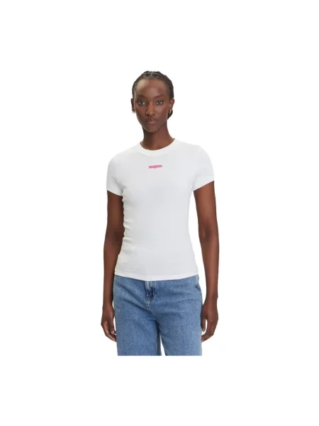 Tommy Jeans Koszulka Kobiety jednolity S biały