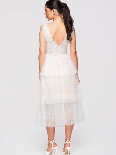 Rochie de cocktail Edoti alb