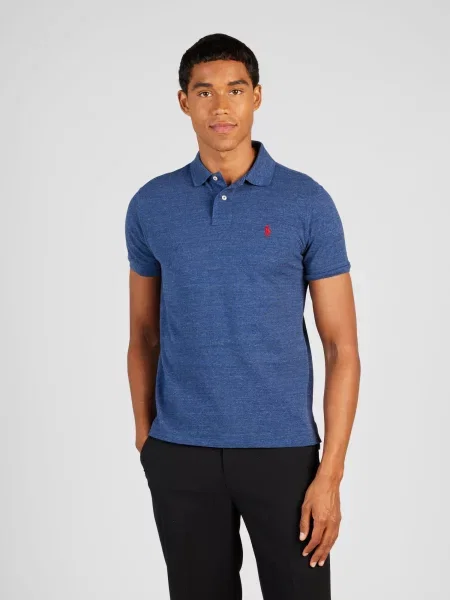 Polo majica Polo Ralph Lauren s kratkimi rokavi z mrežo modra