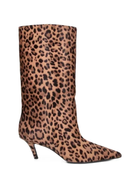 Leopardí kotníkové boty Amina Muaddi s potiskem hnědé