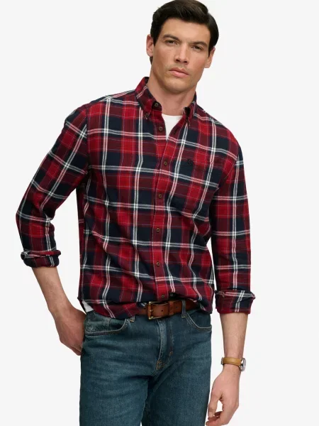 Superdry & Co Košeľa námornícka modrá / červená biela