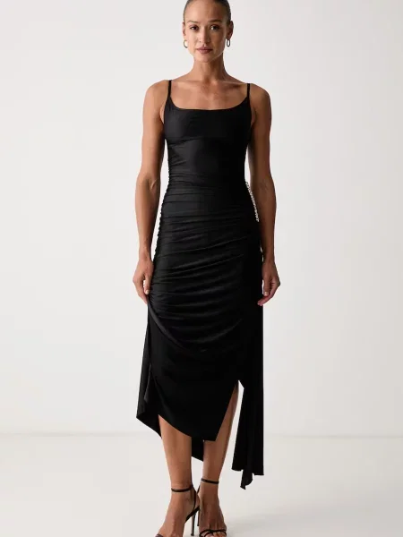 Silvian Heach rochie drapată SOLLIS negru
