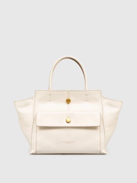 Шкіряна сумка-тоут Cher Gianni Chiarini біла