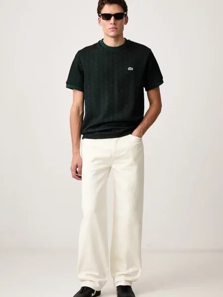 Lacoste blugi straight pentru bărbați bej