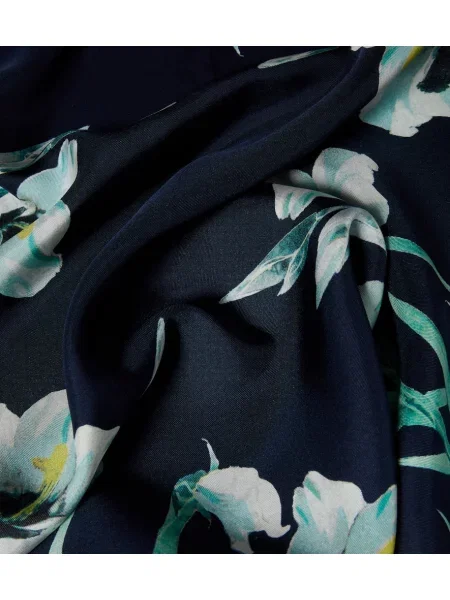 Fular Erdem de mătase cu model floral albastru