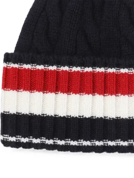 Căciulă Thom Browne cu dungi tricotate albastru