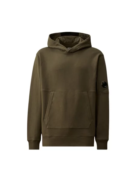Lniana bluza z kapturem C.p. Company zielona