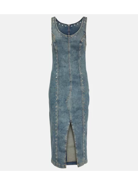 Rochie din denim Blumarine până la genunchi de costum albastru