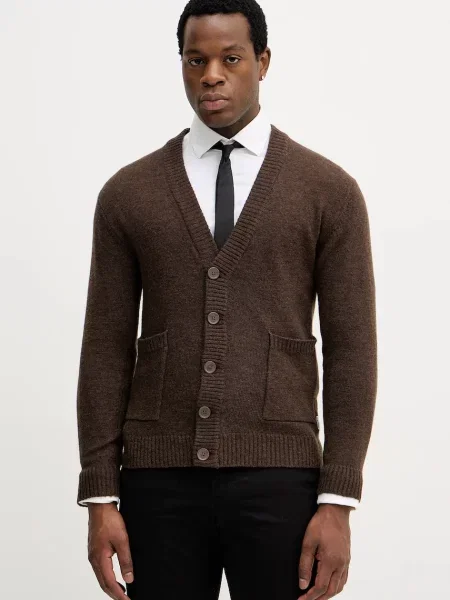 Жилетка с вълна Lindbergh кафяво