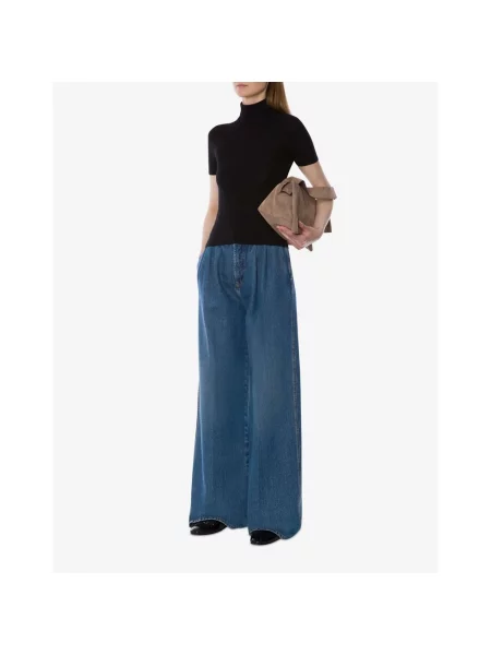 Sweter z golfem Alberta Ferretti z kaszmiru czarny
