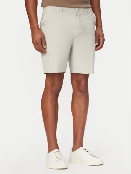 BOSS Шорти з тканини Кремовий Modern Fit
