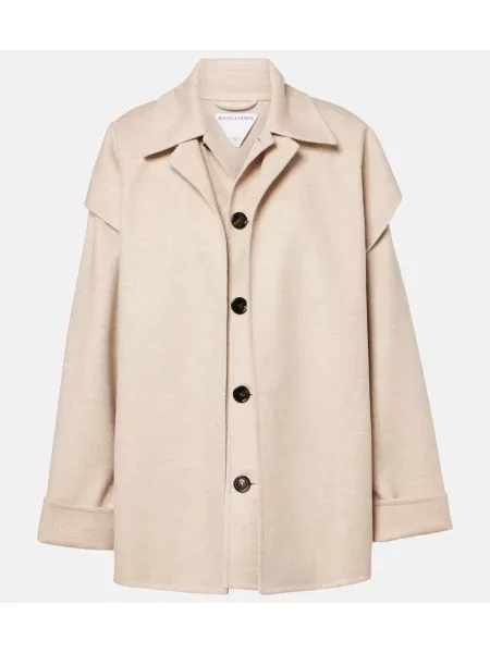 Geacă Bottega Veneta de lână bej